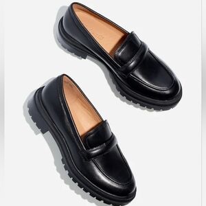 Madewell Bradley Lugsole Leather Loafers Black Size 10.5